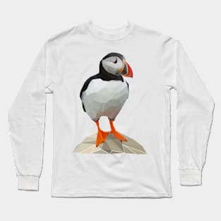 Puffin Bird Lowpoly Art Long Sleeve T-Shirt